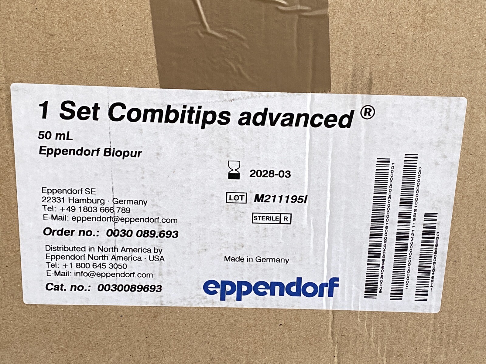 (100/Cs) EPPENDORF Biopur Combitips Advanced 50mL Pipette Tips 0030089693