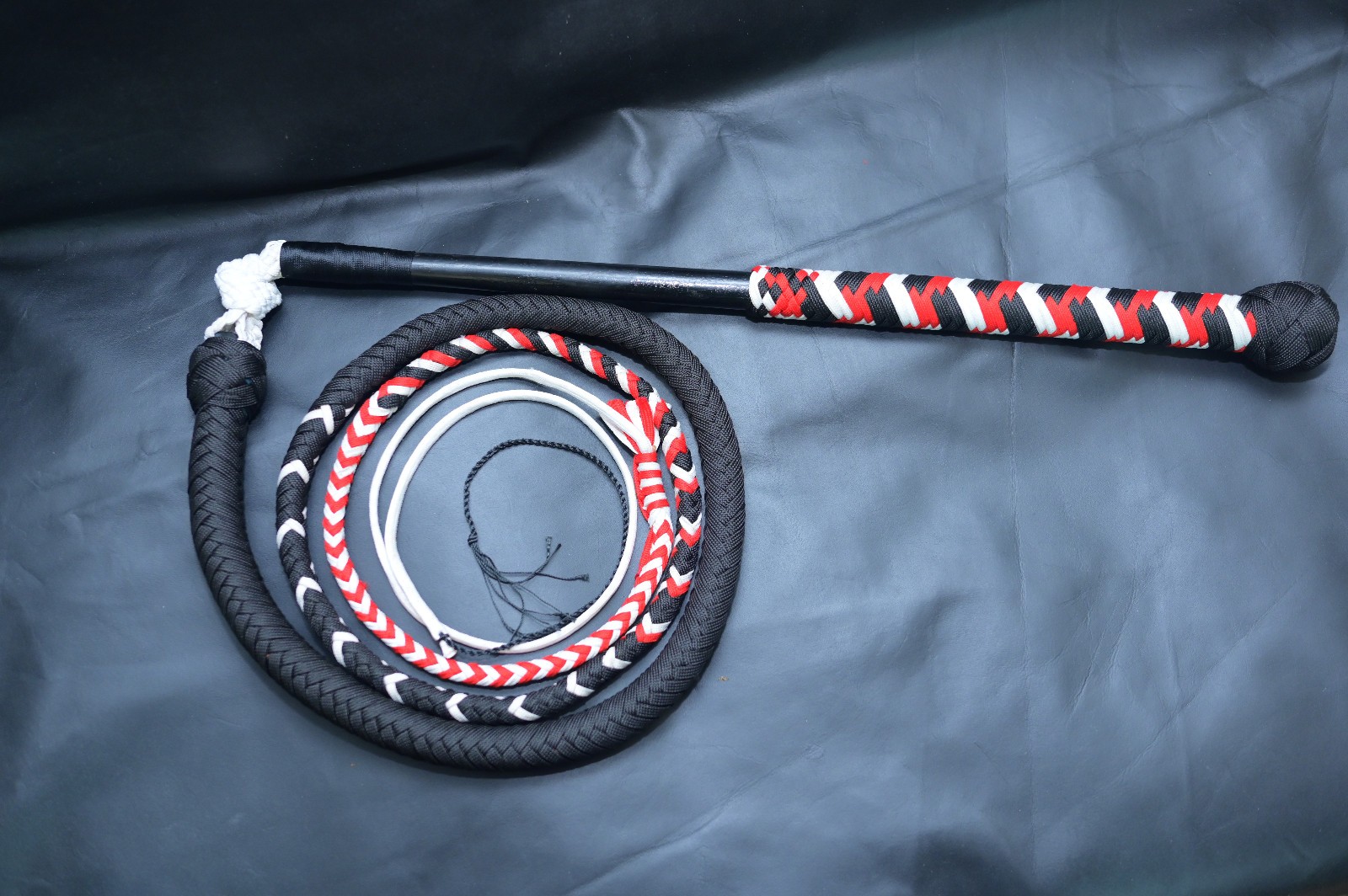 Paracord Nylon Indiana Jones Stock Whip 2.5 to 24 Feet Long 16 Strands Bullwhip
