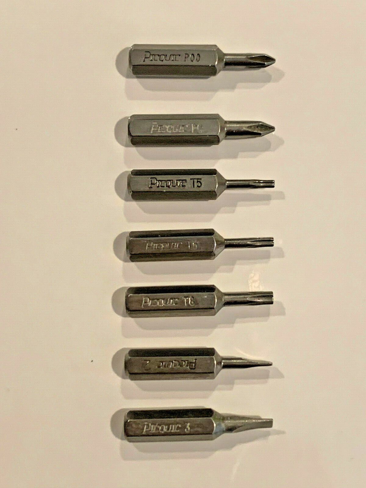 PICQUIC - Teeny Turner Replacement Bits - 7 Mini Bits - 3/16" hex - 1" long