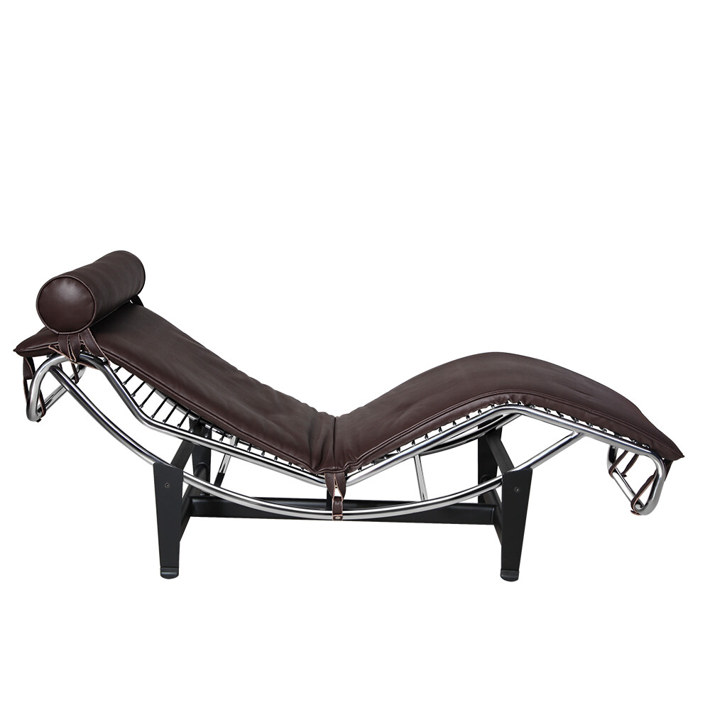 LC-4 Chaise Lounge Chaise Chair Recliner Chair Lazy Sofa Leather Stainless Steel