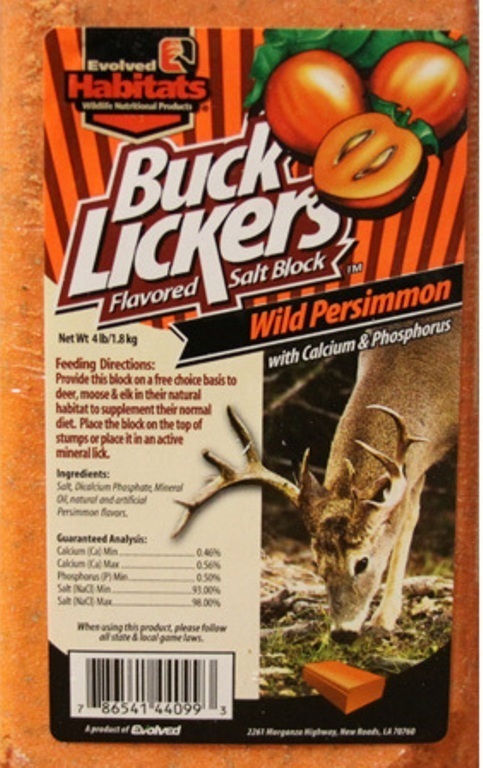 Buck lickers Wild persimmon 4lb deer salt block/lick by Evolved Habitats