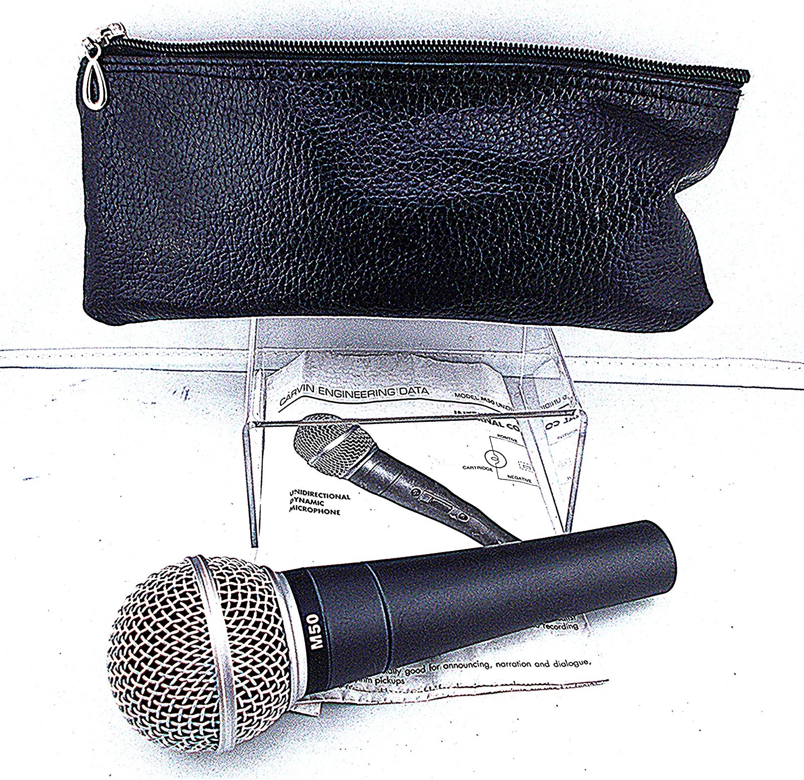 CARVIN M50 Dynamic Microphone w/ Cardioid pattern &manual,  pouch, ON/OFF switch