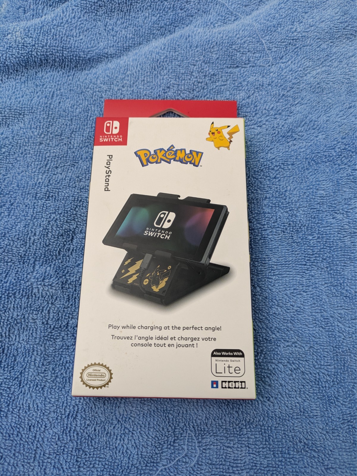 Official Nintendo Switch Hori Play Stand Pikachu Black and Gold Ed. NEW SEALED