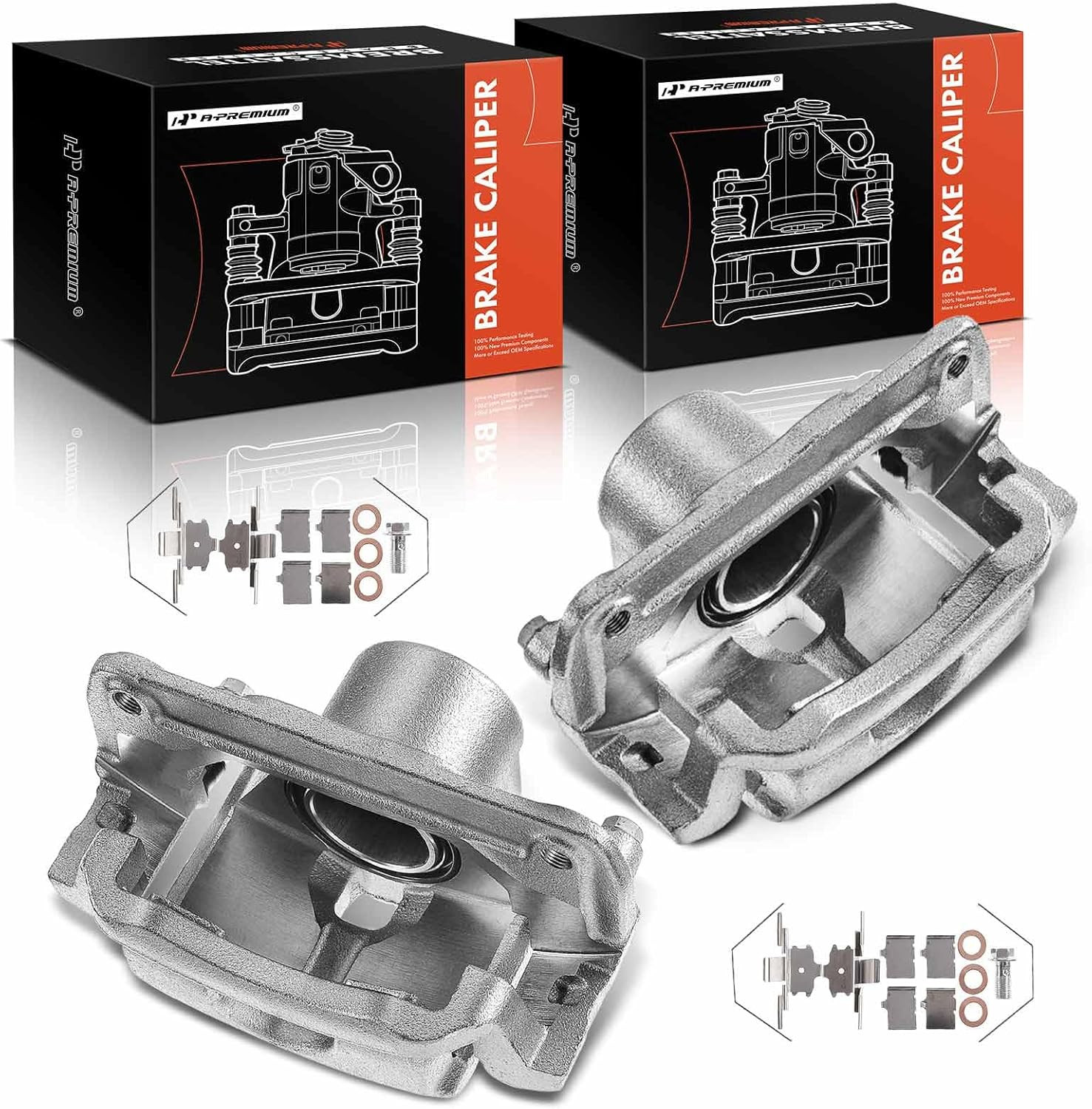 Front Disc Brake Caliper Assembly with Bracket Compatible with Mazda, Lincoln, M