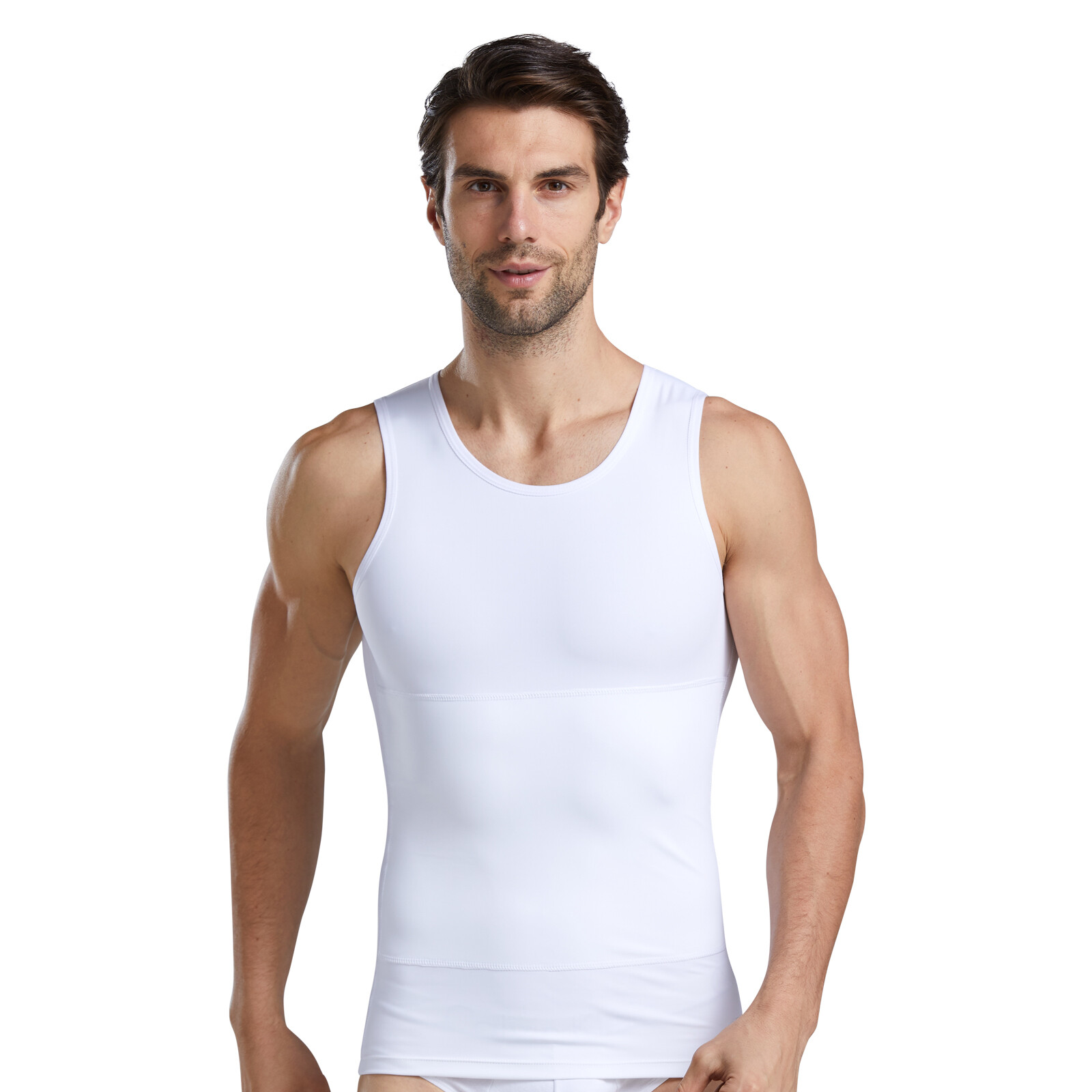 Henswa men Body Shaper Belly Buster Shapewear Compression Slimming Undershirt