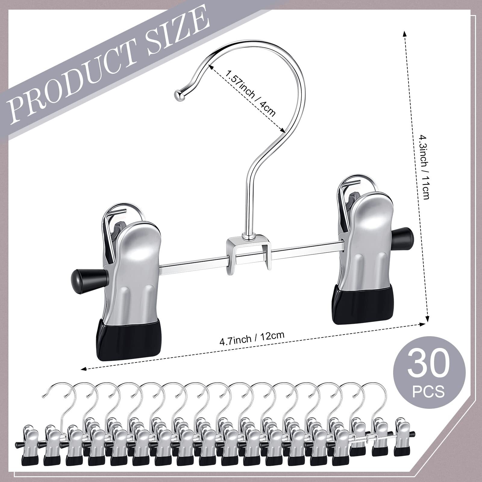30PCS Steel Boot Hangers with Clips Portable Clothespins for Boots Laundry Use