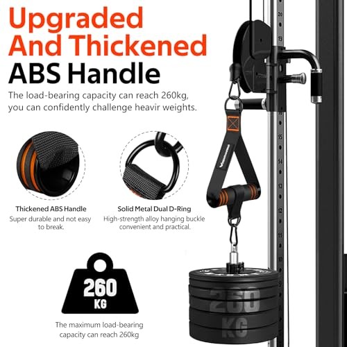 Gym Exercise Handles, Replacement Handle Attachments for Cable 1 Black-Orange