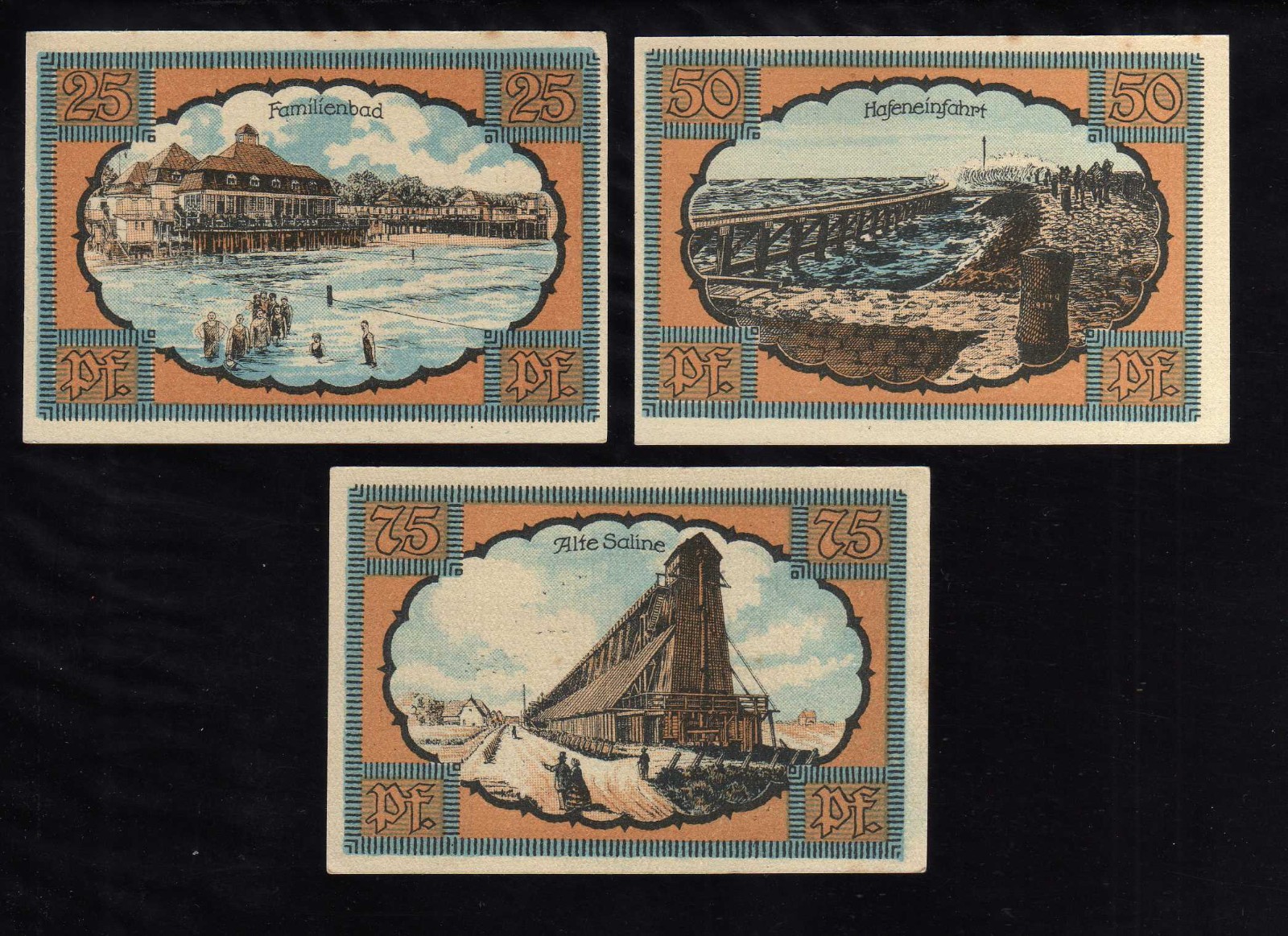 KOLBERG -  GERMANY NOTGELD - 25, 50, 75  PFENNIG