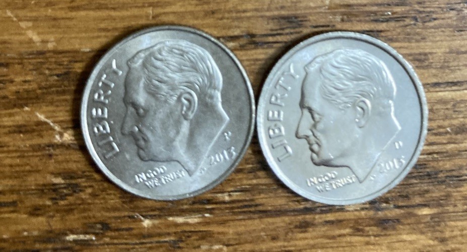 2013 P & D Higher Grade AU/BU Roosevelt Dimes Free Shipping