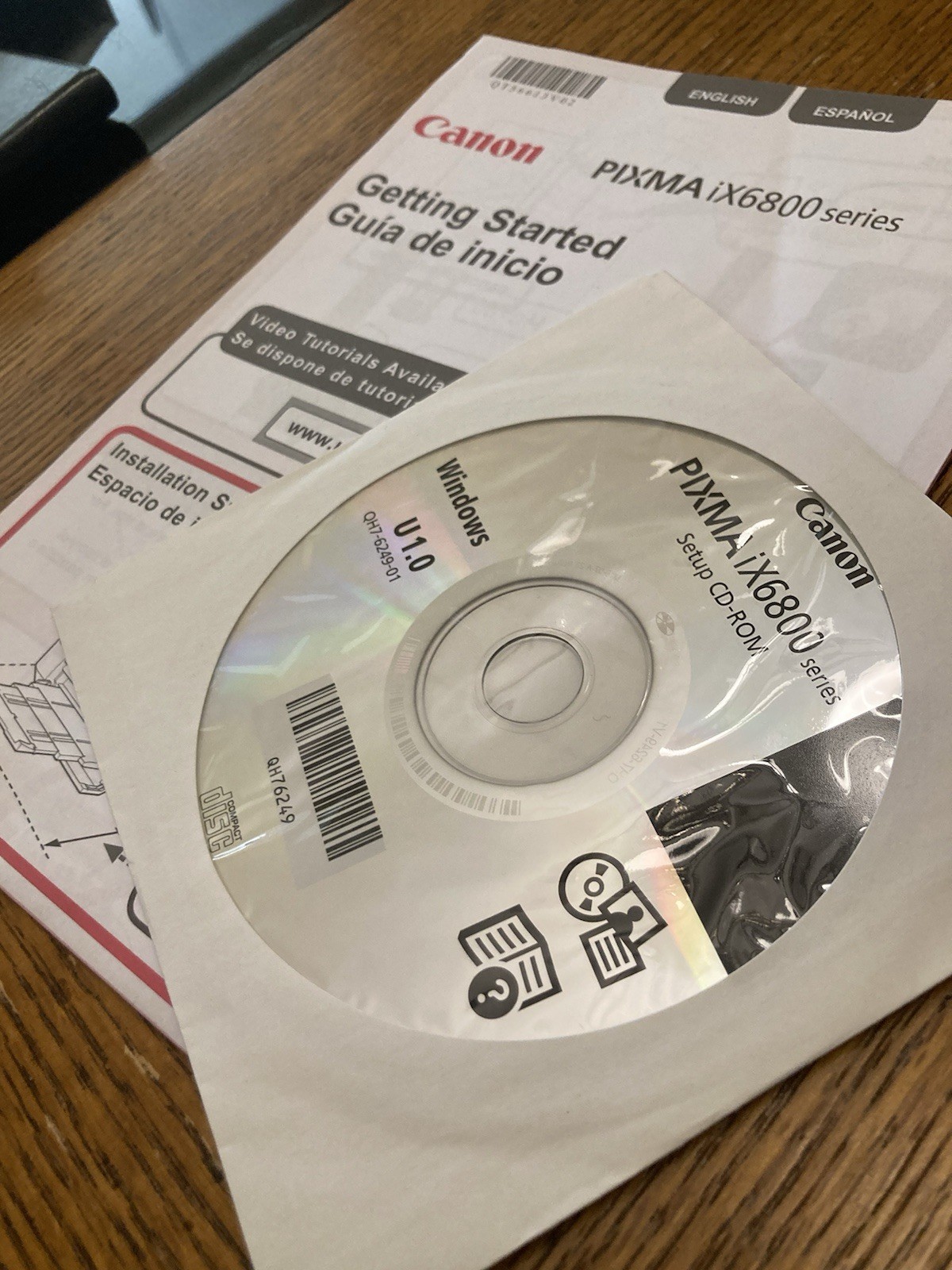 Canon PIXMA iX6800 Setup CD-ROM + Getting Started Guide Driver Software Windows