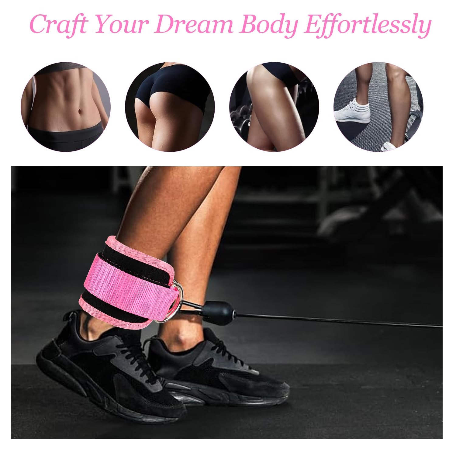 Ankle Straps for Cable Machines Cable Kick Back Ankle Straps Kickback Ankle S...