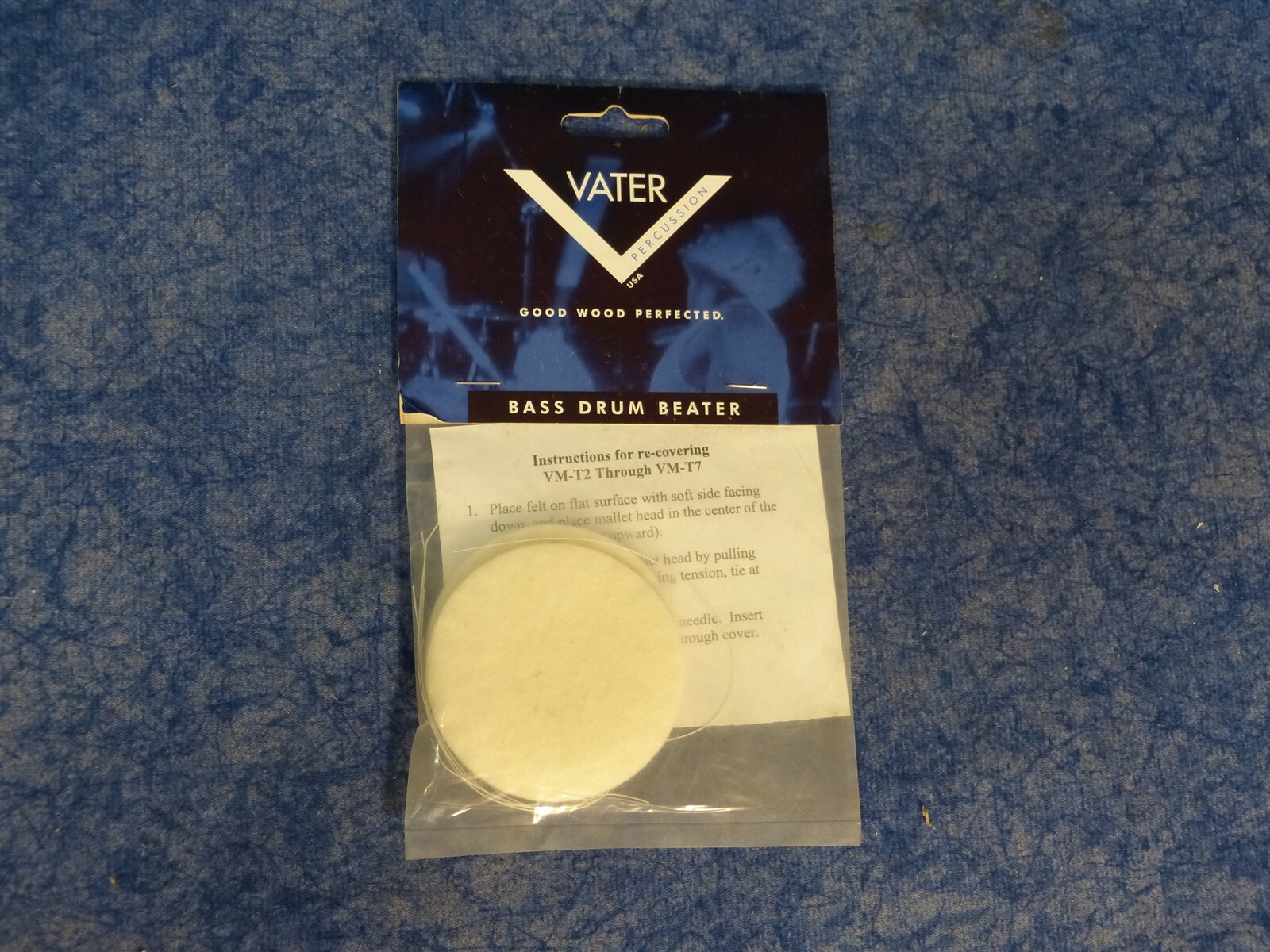 Vater VMT5RF Replacement Felt T5 Classic Staccato Timpani Mallet Medium Hard