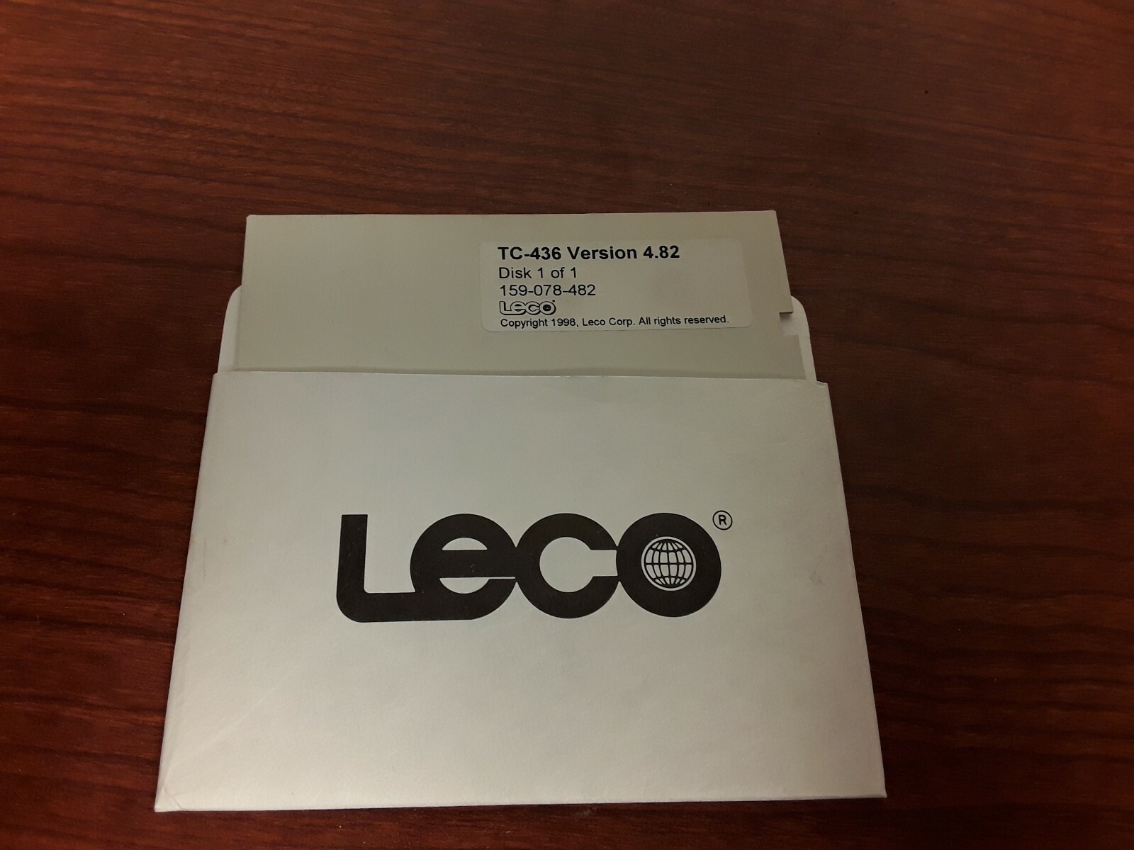 LECO TC-436 Version 4.82 Disk, 159-078-482