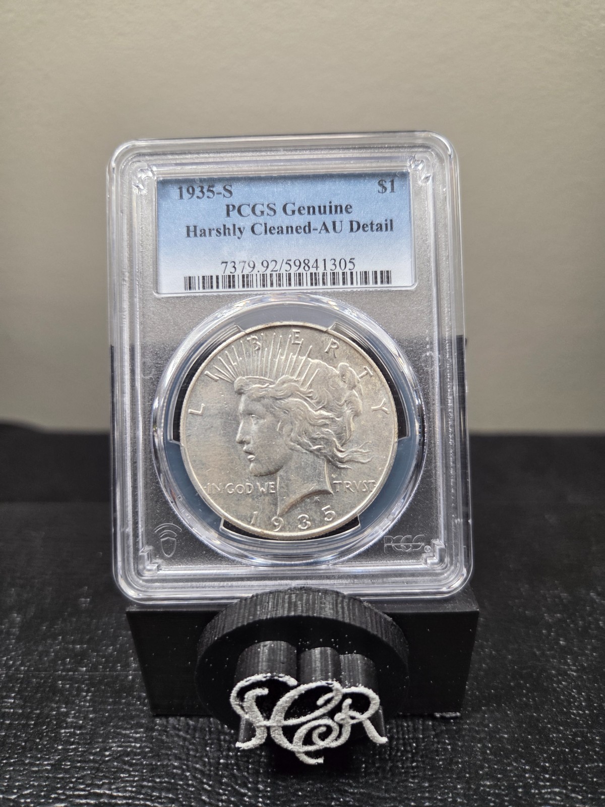 1935-S Peace Dollar Harshly Cleaned-AU Detail PCGS
