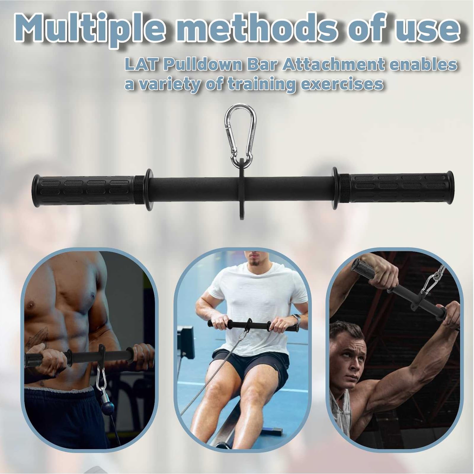 LAT Pulldown Bar Attachment Triceps Straight Press Down Curl Home Gym Cable