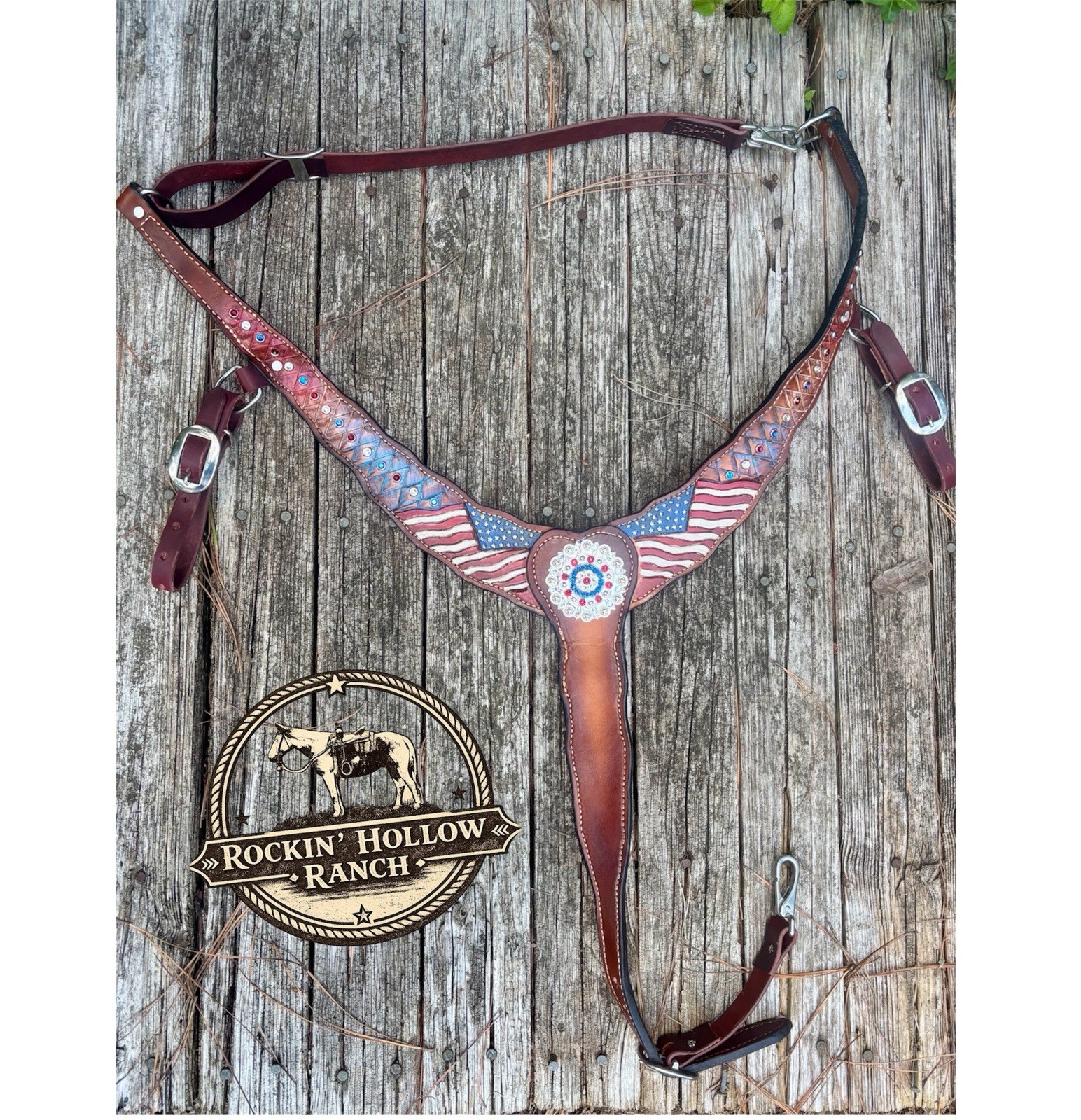 Patriotic Tack Set (Full Buckaroo Style Star Spangled Complete Set)