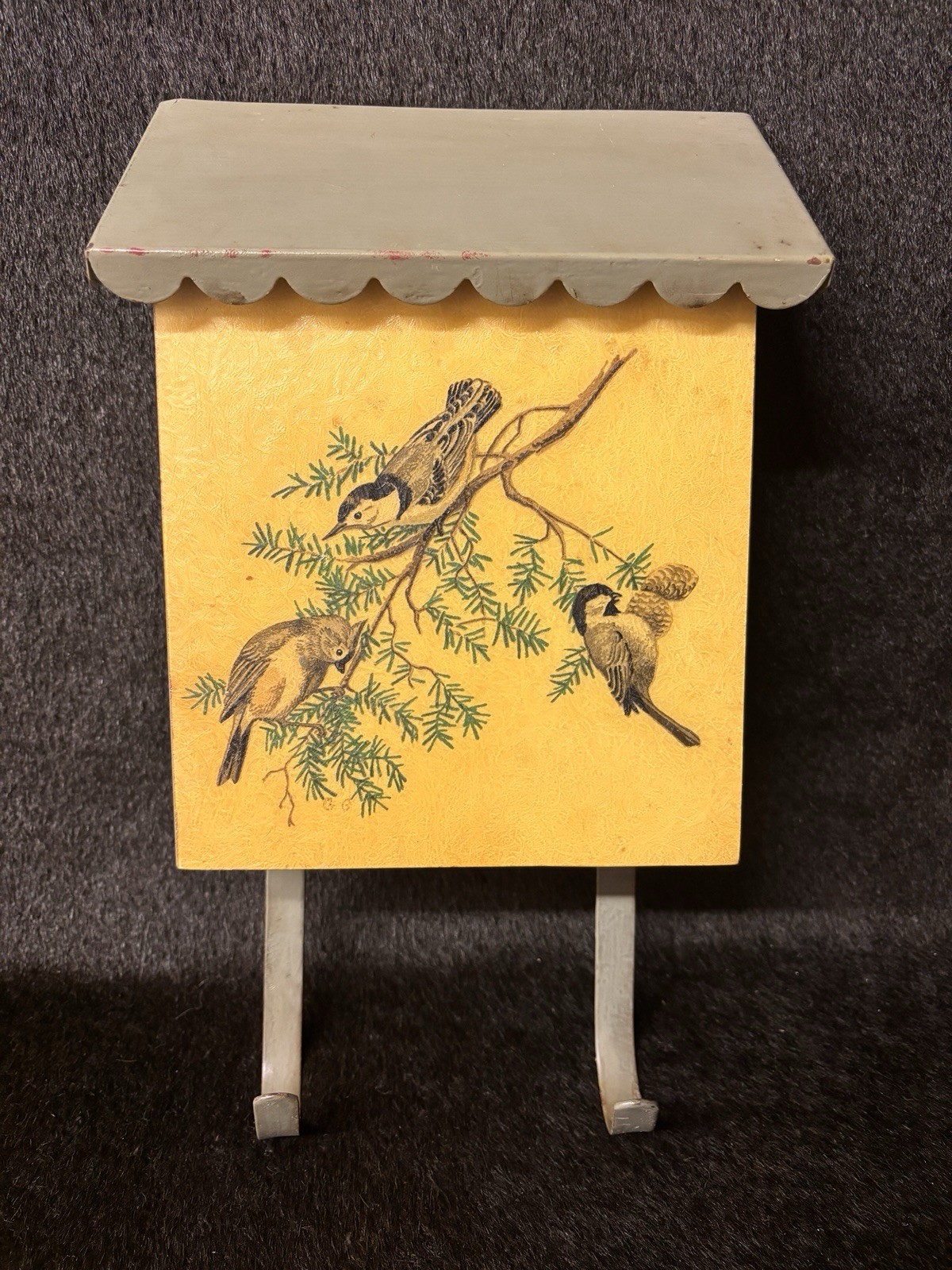 Bacova Guild Mailbox Finch Birds Fiberglass Metal Newspaper Bracket Vintage