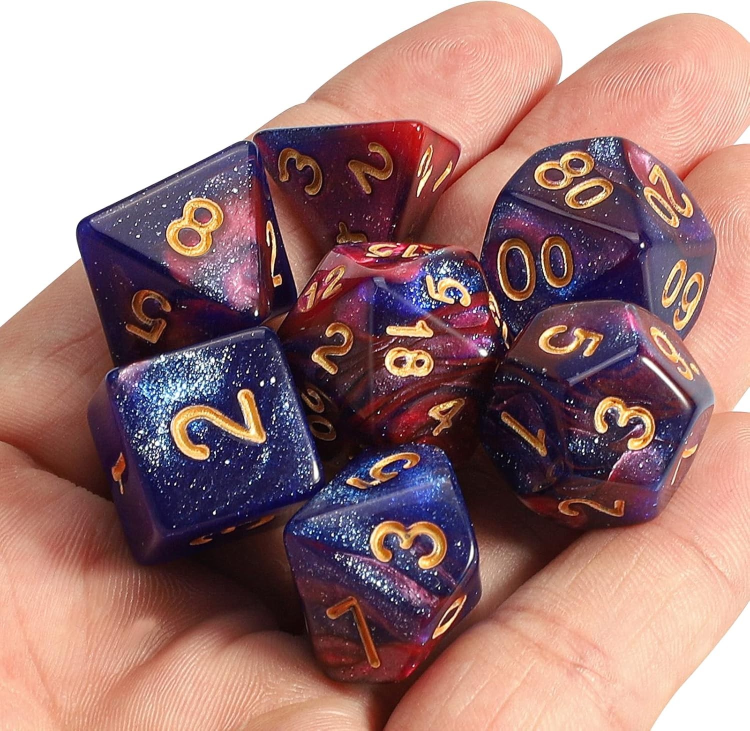 Durable Eco-Friendly Polyhedral Dice Set with Storage Bag for Tabletop Games