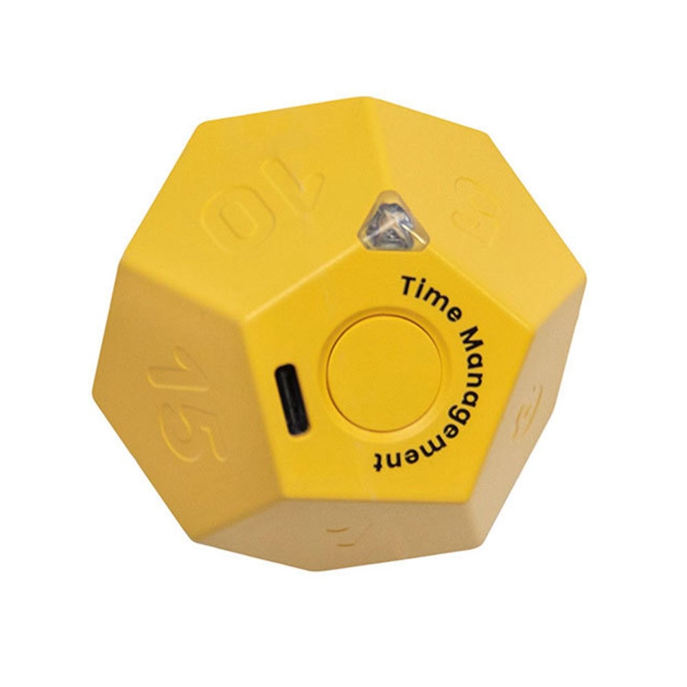 Timer Rotate Dodecagon Rechargeable Timer Sound Vibrate Light Alarm Flip4255