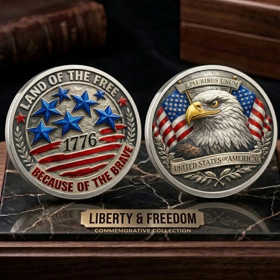 Patriotic Land of the Free 1776 Commemorative Coin CB0755