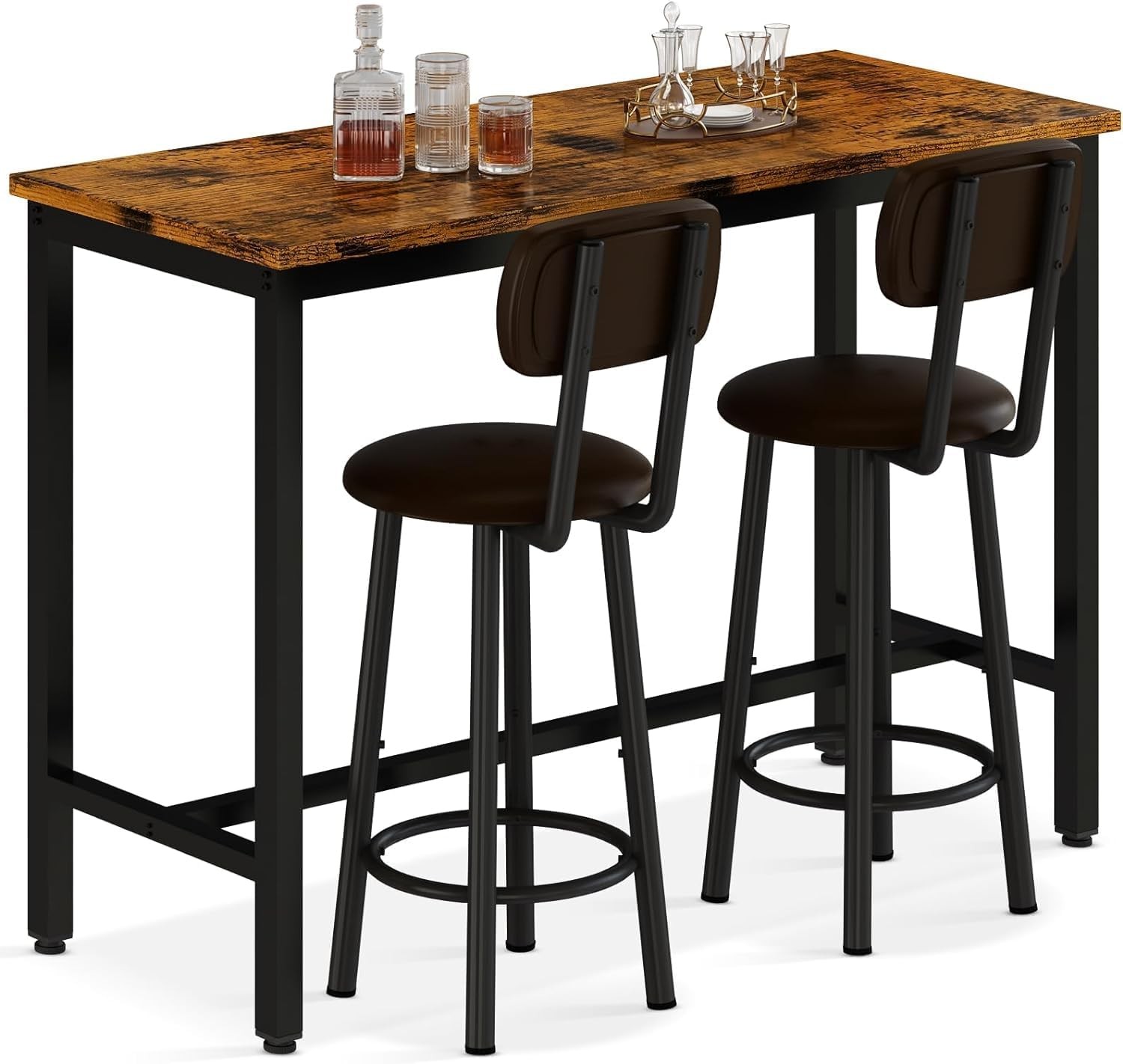Bar Table Set of 2 Industrial Bar Table & Chairs Set of 2,3 Piece Bar Height
