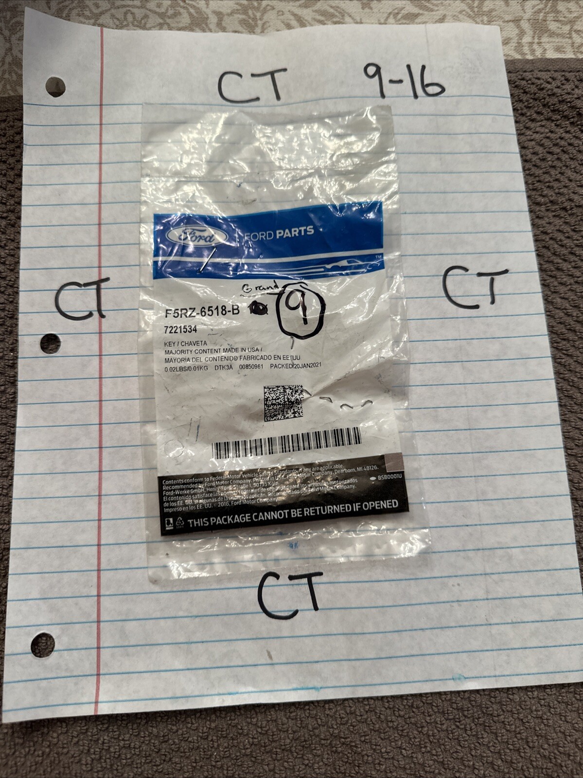 NOS Ford Valve Keepers (9 PCS) Should Fit 95-19 FRD,LINC,MERC Part #F5RZ-6518-B.