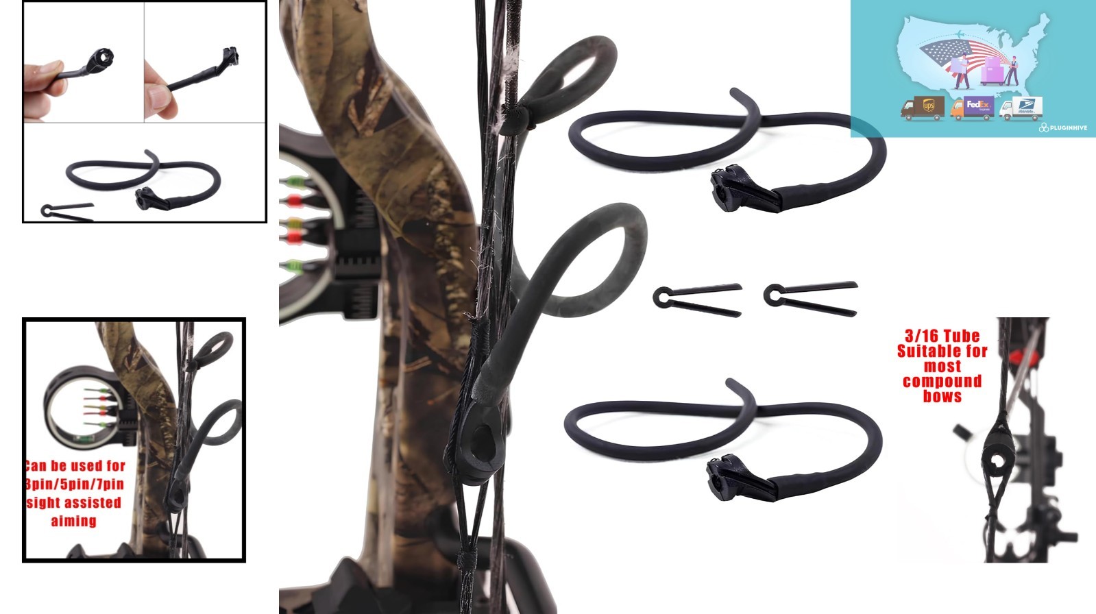 Aluminum 3/16 Archery Peep Sight with Bowstring Serving Thread Set for Hunters