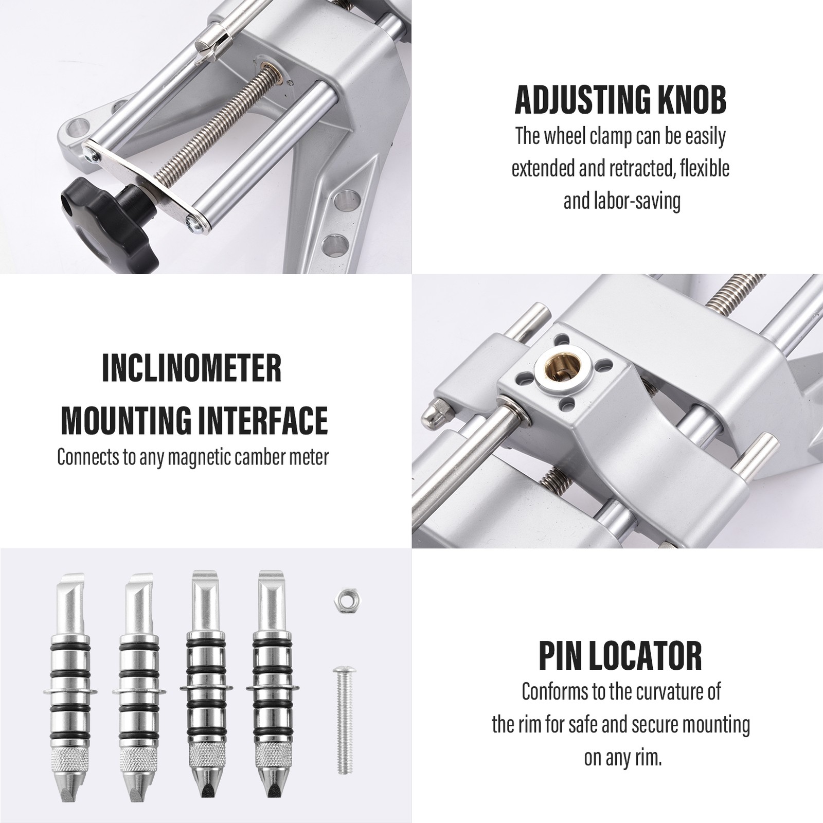 3D DSP Wheel Alignment Rack Tool for Camber Caster Gauge Adapter Rim Clamp Mount
