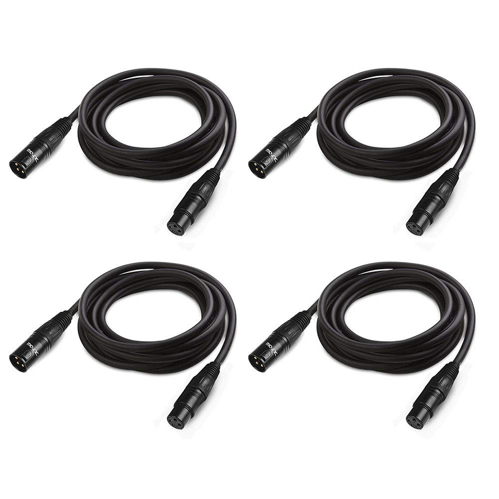 10 Ft Flexible DMX Cable, Gold-Plated 3 Pin Signal XLR Male to Female DMX Cable