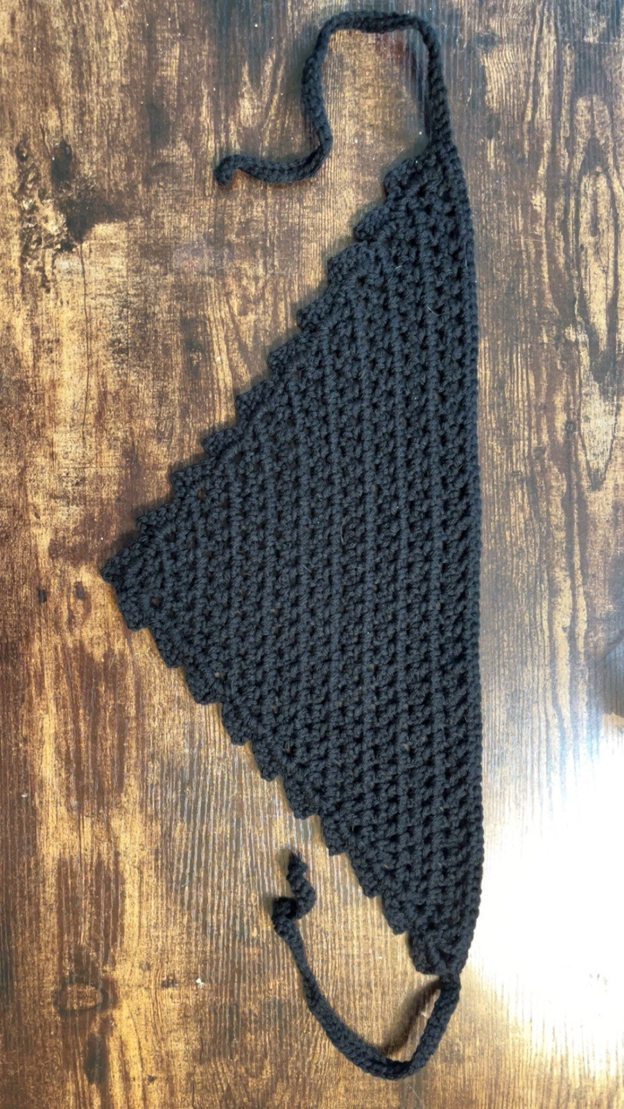 Handmade Black Crochet Bandana