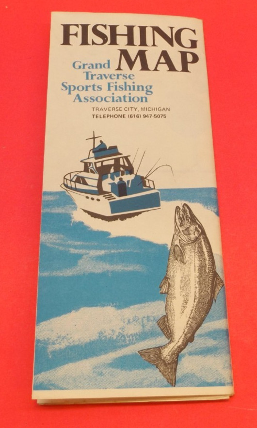 Grand Traverse Sports Fishing Association Michigan 1970s-1980s FISHING MAP