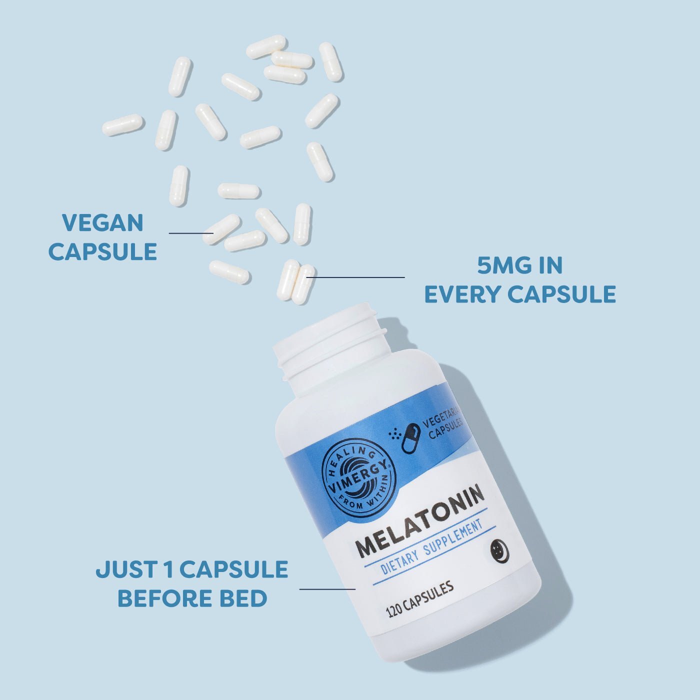 Vimergy Melatonin Capsules, 120 Servings – Sleep Supplement