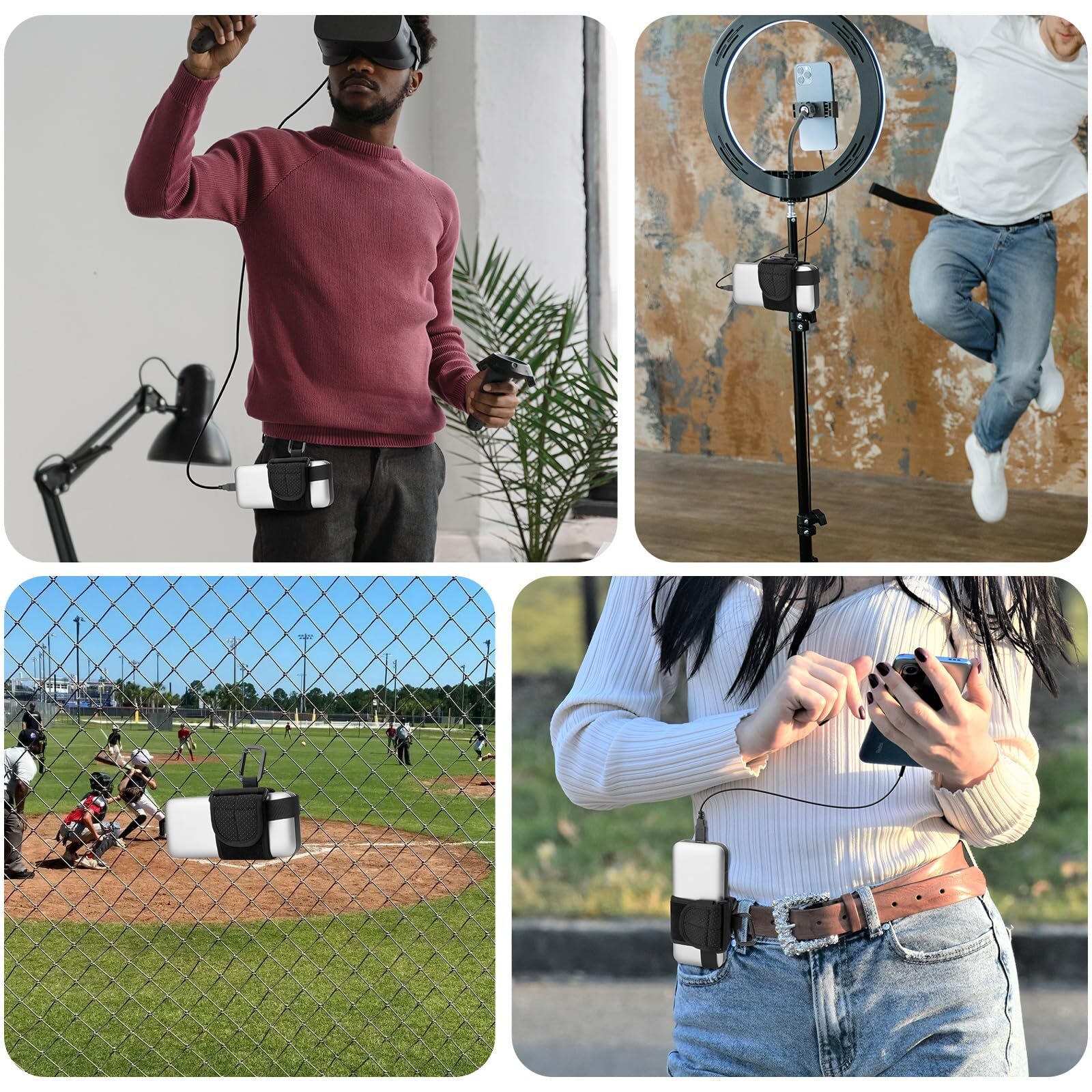 Universal Power Bank Holder Strap for Tripod Adjustable Carrier