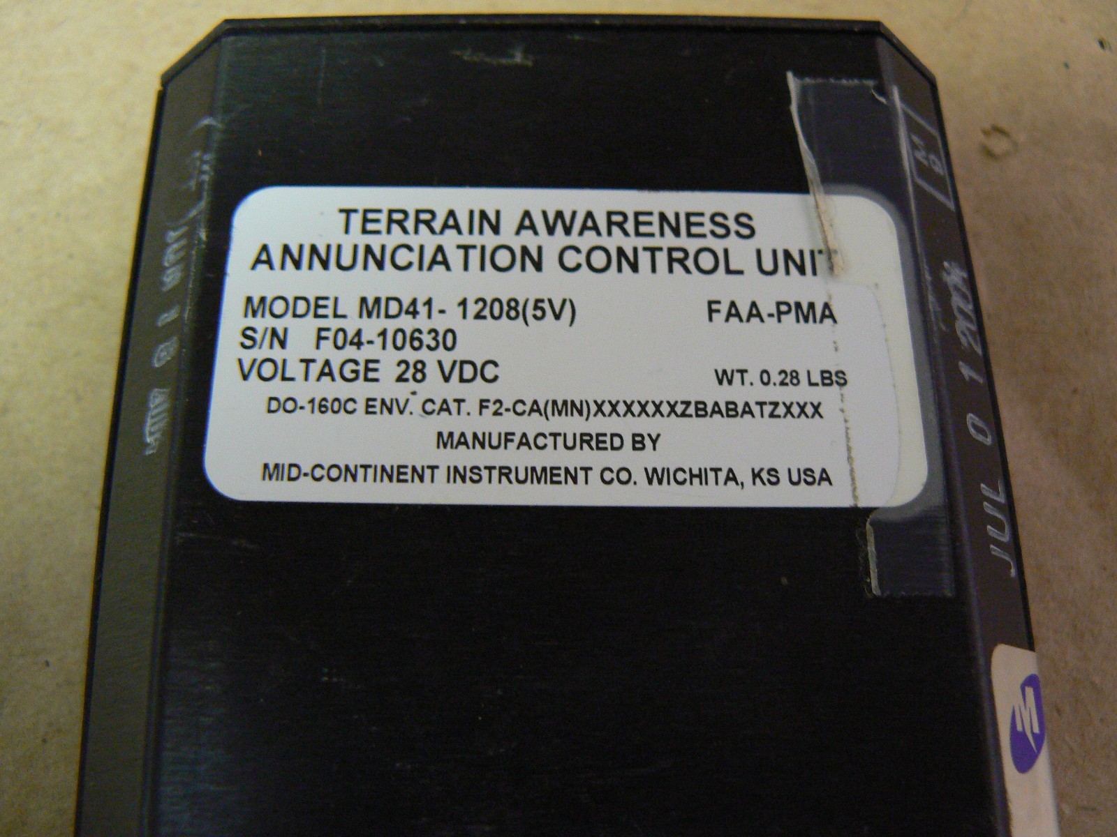 Mid-Continent MD-41 -1208 Terrain Awareness Annunciation Control Unit