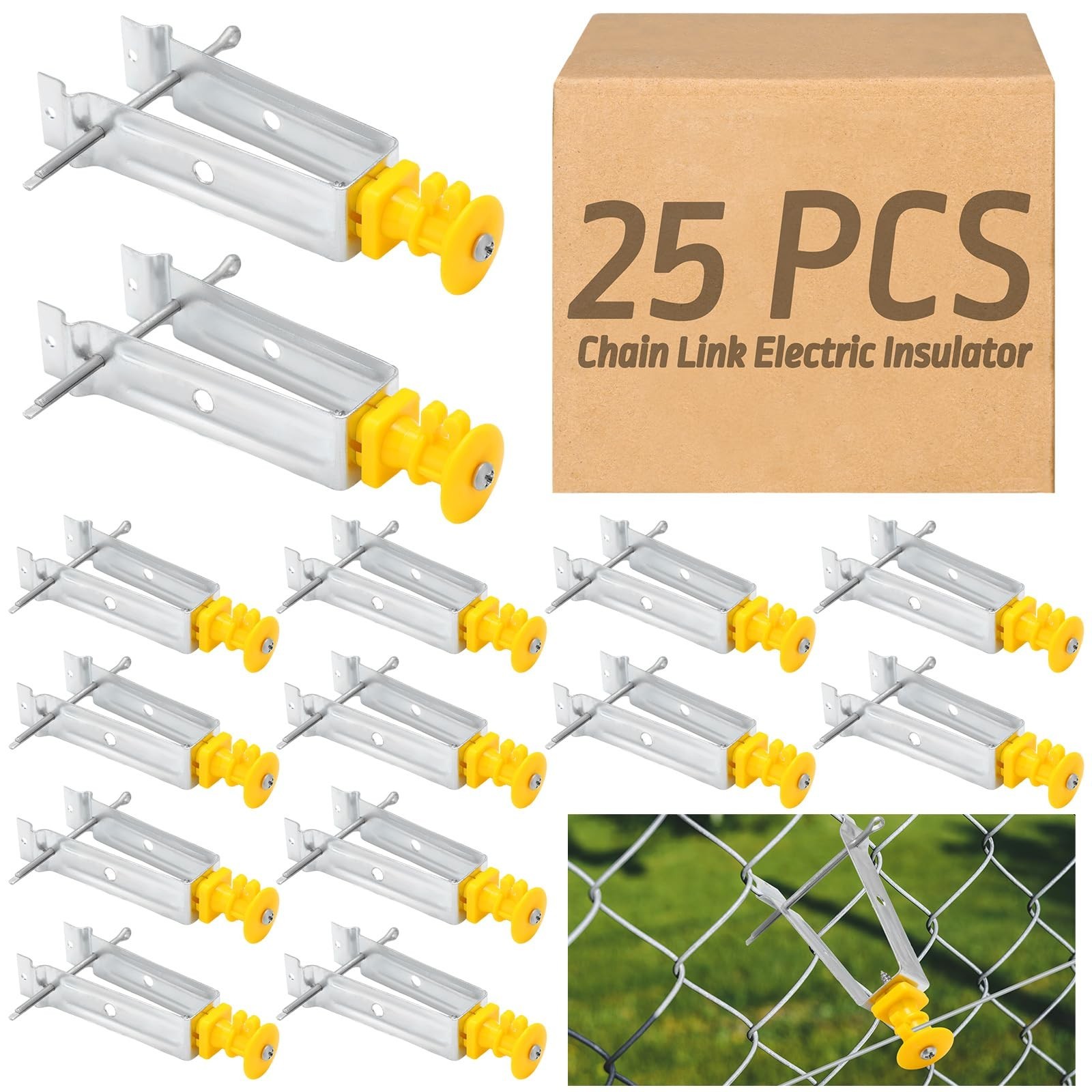 Tondiamo Chain Link Insulator Electric Fence Stainless Steel Insulator T Post...