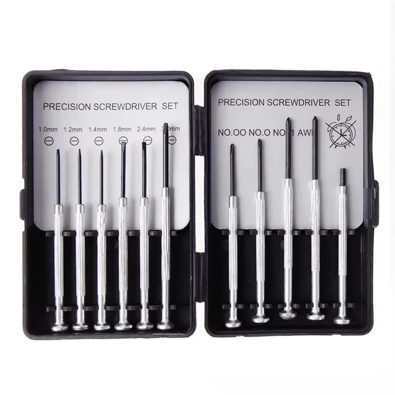 11pc Small Precision Screwdriver Set Mini 6 Sizes Flat Philips for Watch Glasses