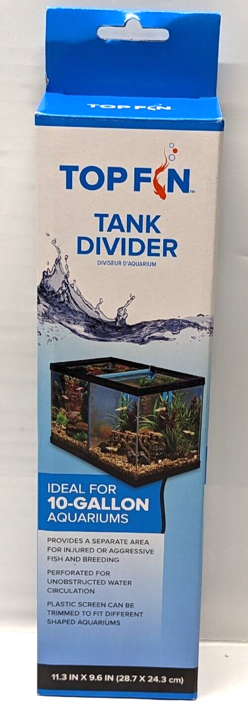 Top Fin 10 Gallon Fish Tank Divider (No Suction Cups Required)