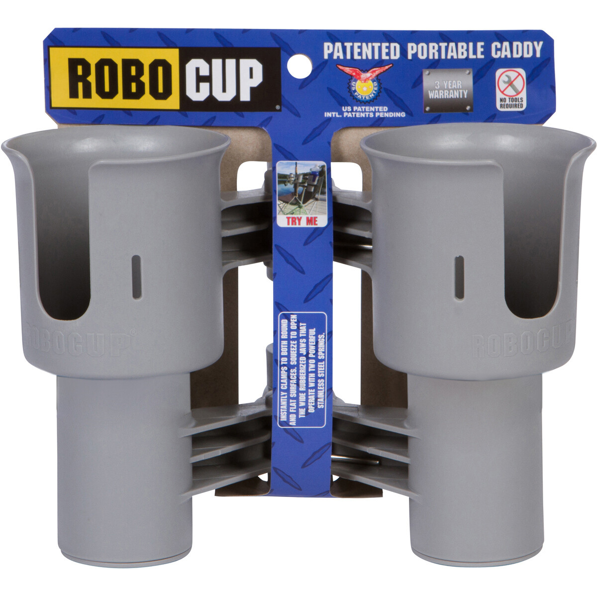 * 2 PACK DEAL * ROBOCUP CLAMP ON DRINK CUP HOLDER CADDY * FREE SHIPPING TO USA *