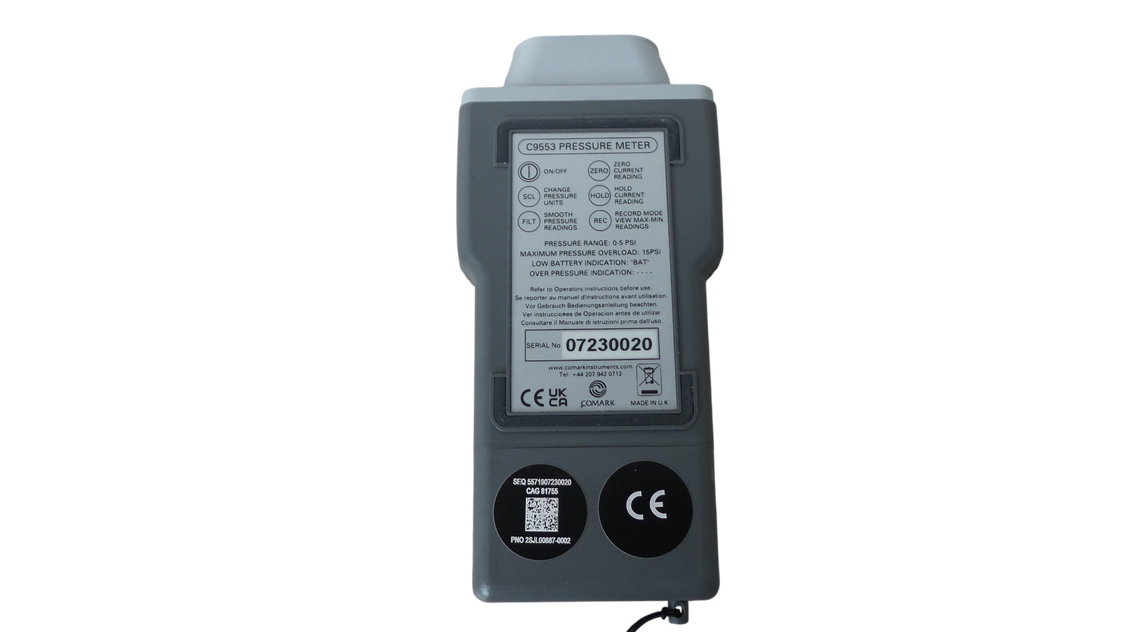 Comark C9553 Pressure Meter - Free Shipping