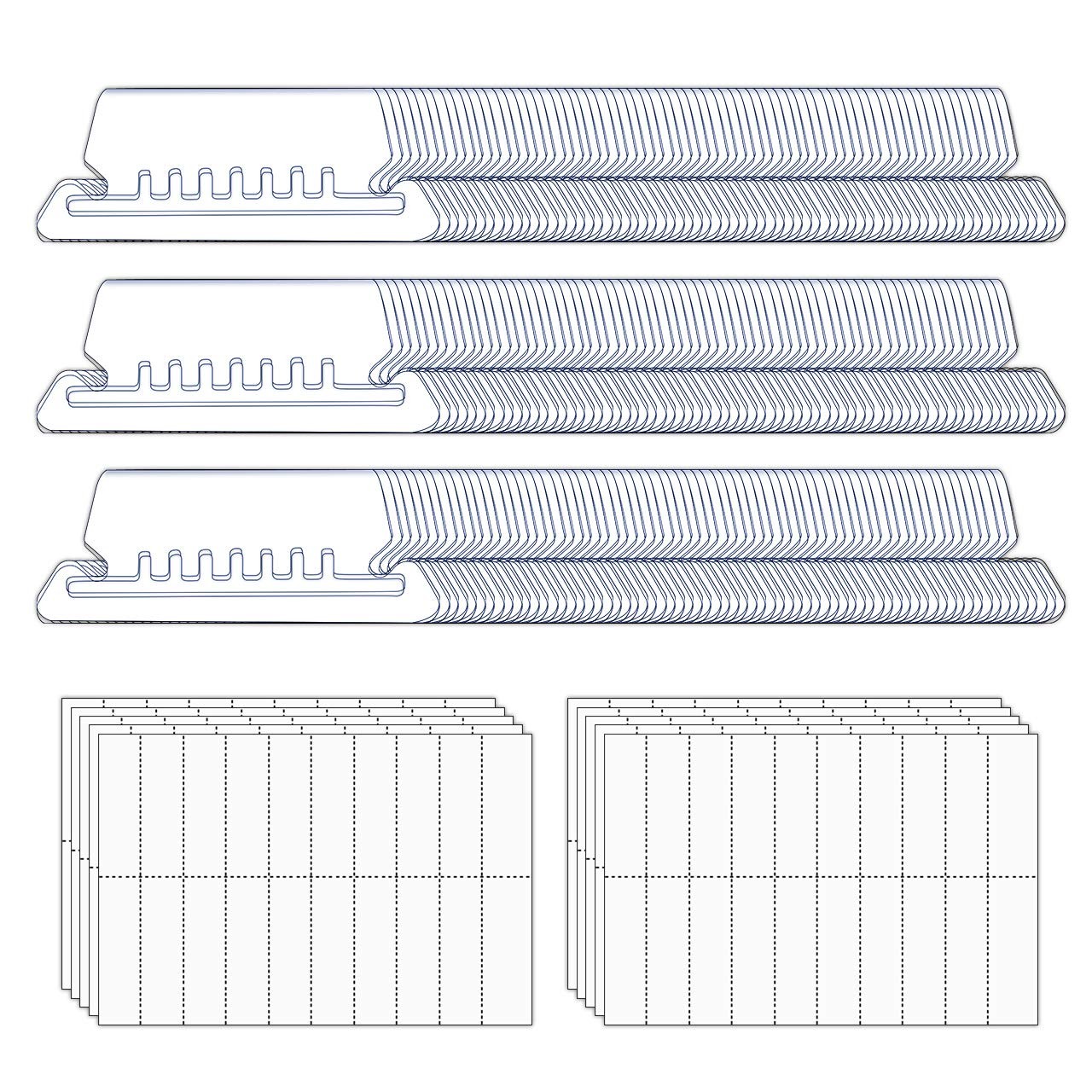 JIKIOU 210pcs Hanging File Folder Tabs and 210pcs Blank 2inch Inserts per Pack f
