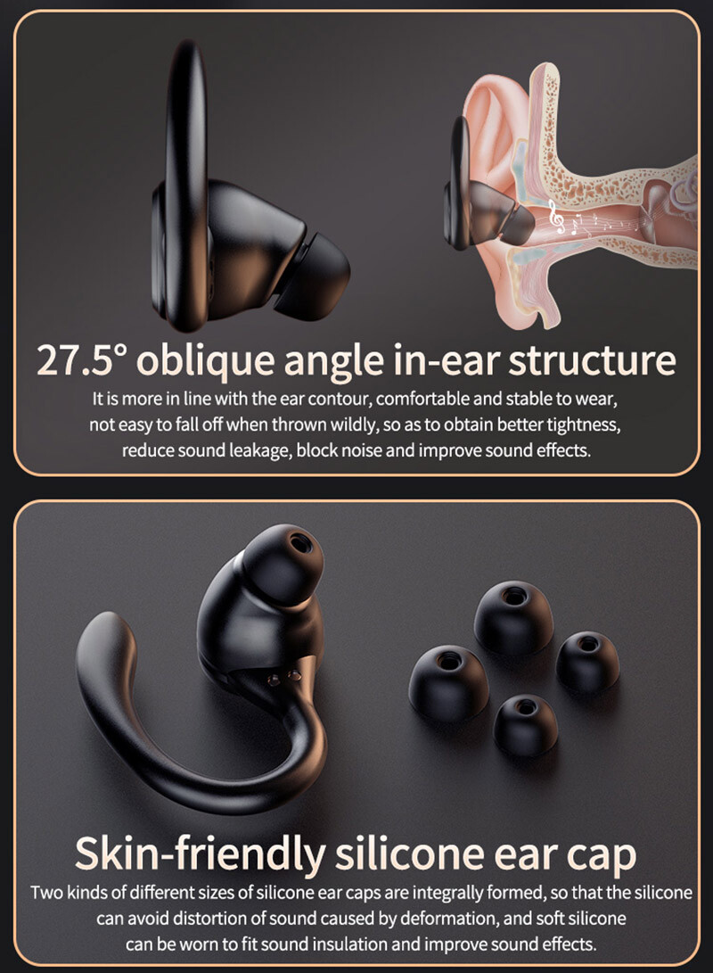 Sports Earhook Earbuds Headsets Bluetooth Wireless for iPhone/Android Cellphone