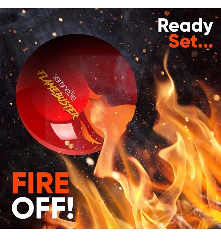 SereneLife Automatic Fire Ball Extinguisher W/ Mounting Bracket- Fire Safety NIB