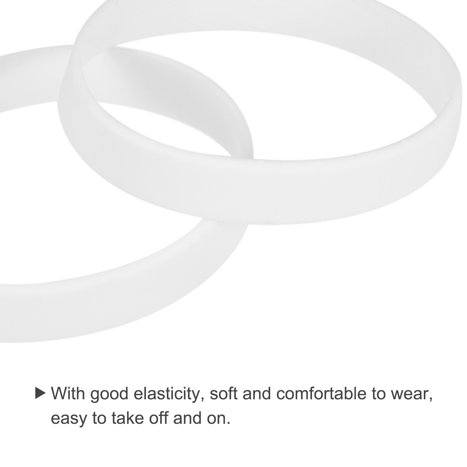 3Pcs Bracelets Wristbands 1/2 Inch Width 8.5" Length White