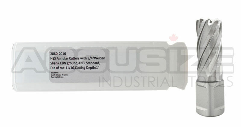 10 Pcs 11/16"x1" Cutting Depth HSS Annular Cutter +1 Pc Pilot Pin, #2080-2016PIN