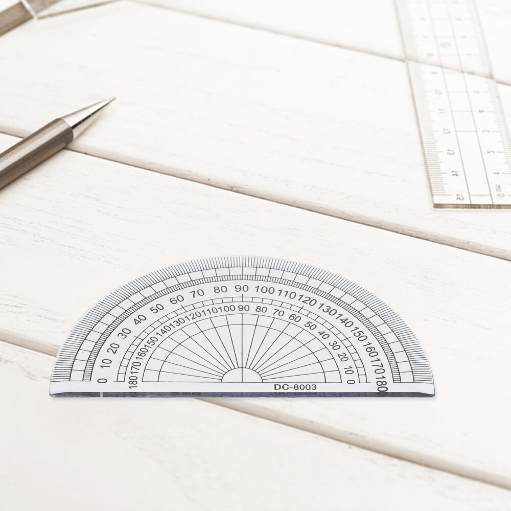 20PCS 4 Inch 10CM Plastic 180 Degrees Protractor for Angle Measurement