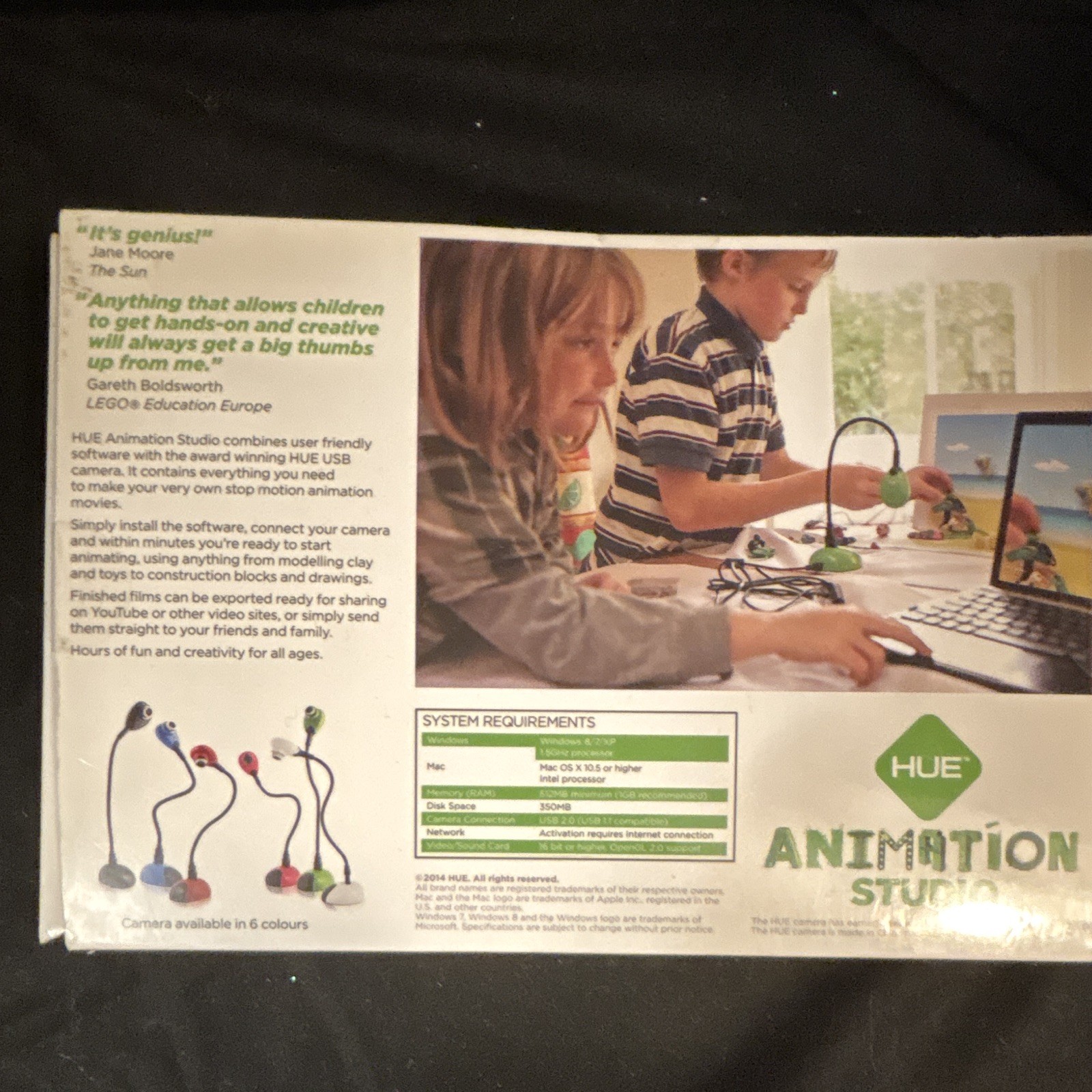 HUE Animation Studio Stop Motion Kit USB 2.0 Webcam Camera w/ Software CD Blue