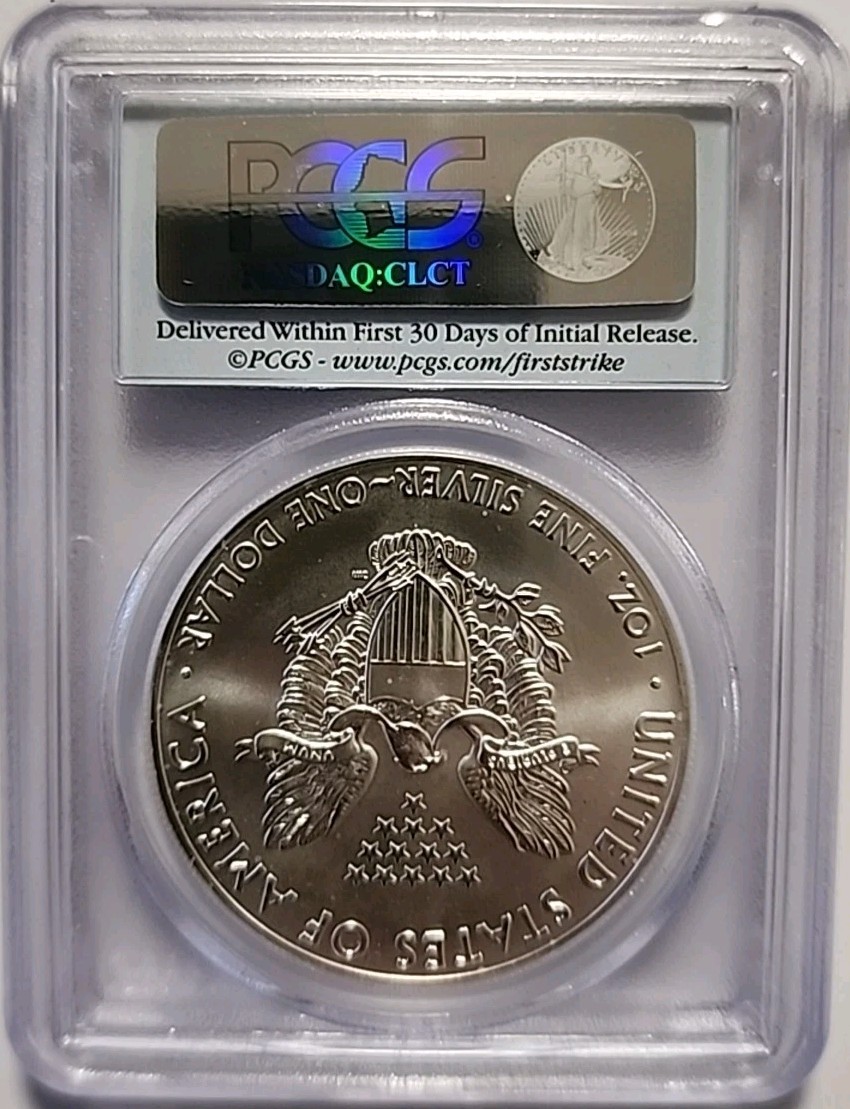 2014 $1 PCGS MS70 AMERICAN SILVER EAGLE - FIRST STRIKE - FLAG LABEL - MS 70