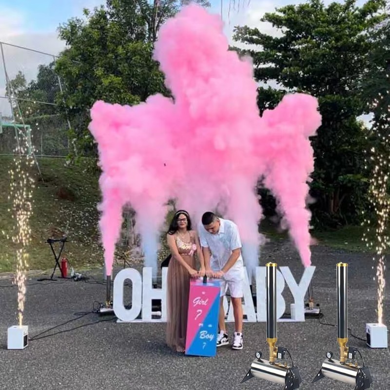 2/100W Air Driven Stage Mini Confetti Fall Streamer Cannon Cloud Powder Machine