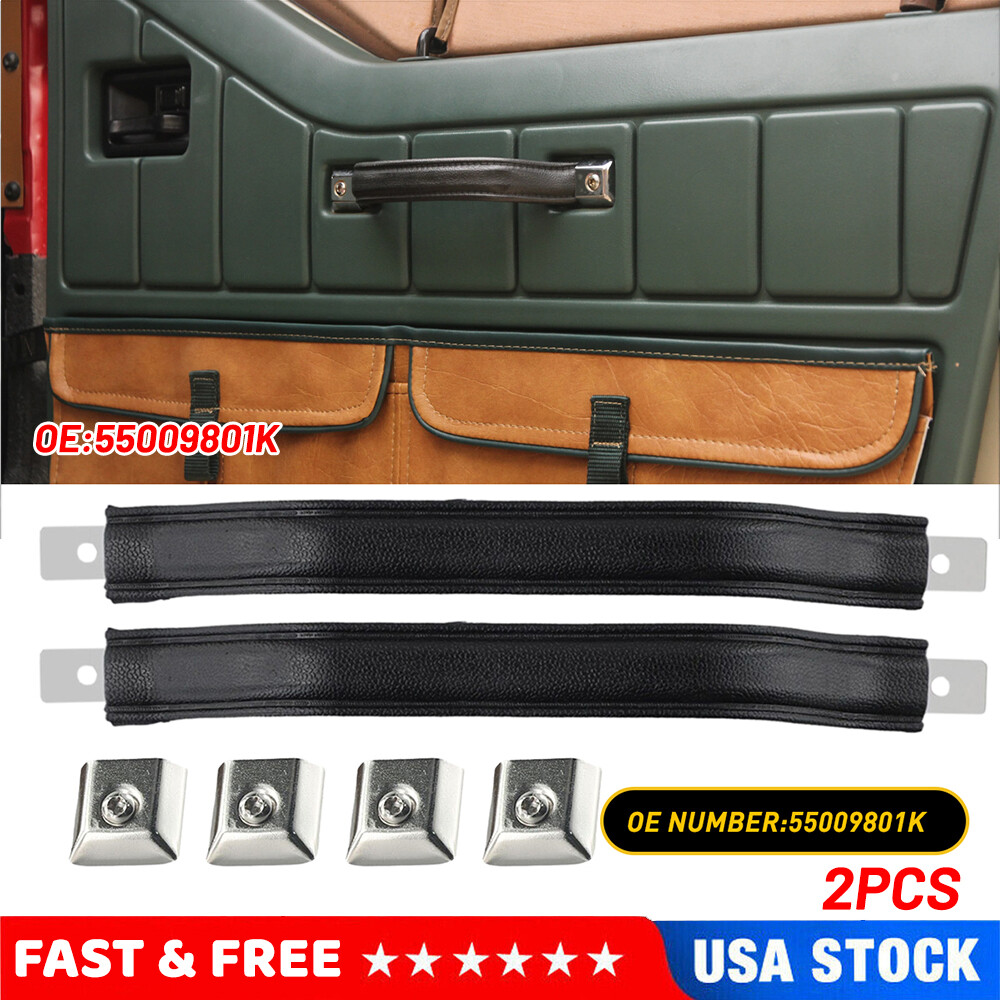 NEW Black Interior Door Pull Strap Inside Handle Set Pair FOR 87-95 YJ WRANGLER