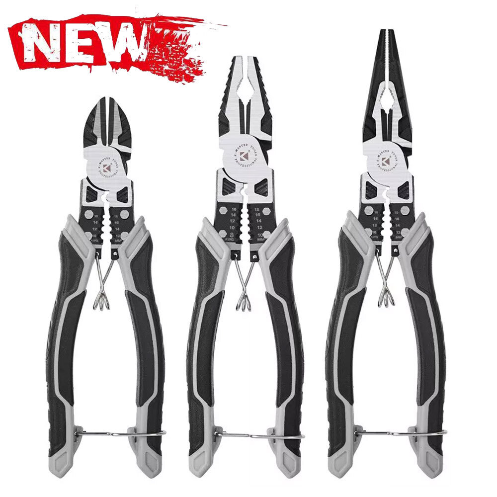 1Pcs Combination Pliers Set 8" Wire Cutter Stripper Diagonal Linemans Plier Tool